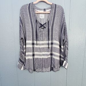 Rails Lily Sapphire Jacquard Oversize Tunic Top